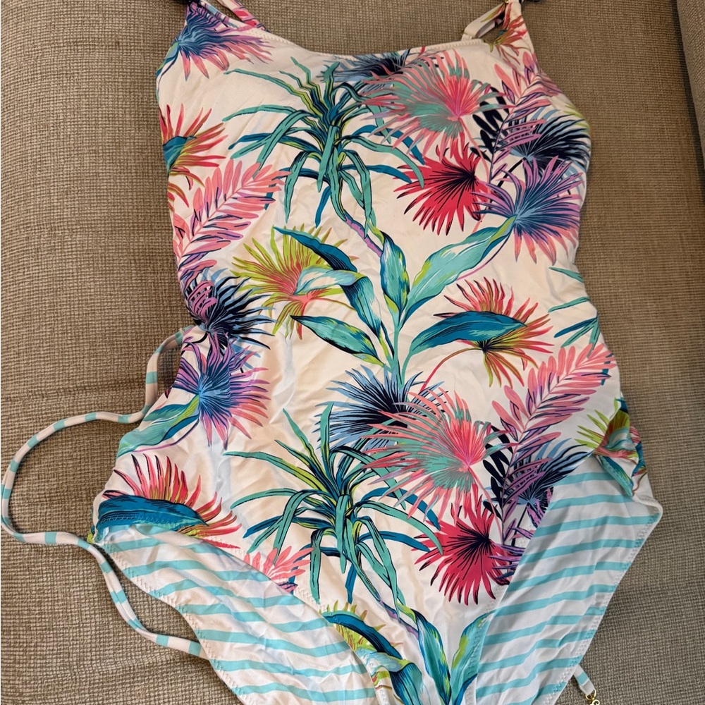 Tommy Bahama Reversible  One-Piece Swimsuit  Sz 12 EXCELLENT